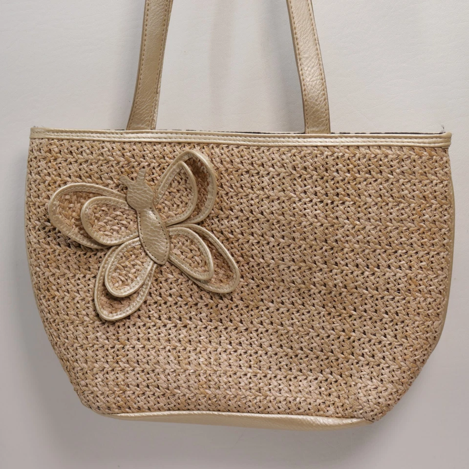 Bueno солома золото бабочка наплечная сумка сумочка Дамская сумка - Изображение 2 из 4