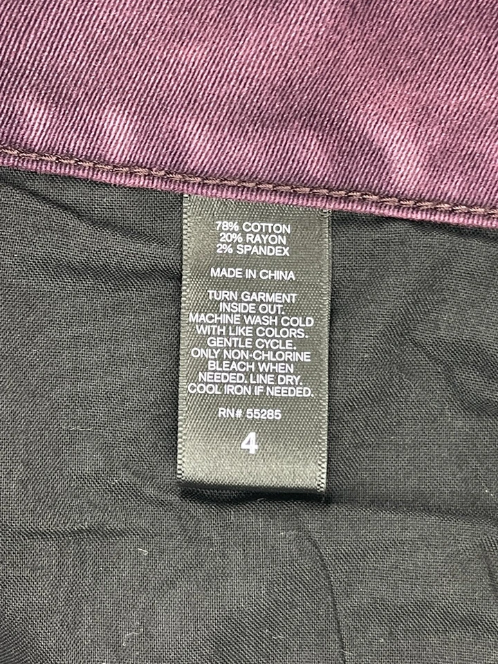 "Pantalones cortos de jean Express Cut Off para mujer talla 4 púrpura denim botón mosca cintura 31""" Foto 3 de 4