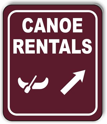 CANOE RENTALS DIRECTIONAL 45 DEGREES UP RIGHT ARROW Aluminum composite sign