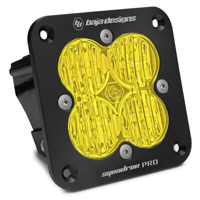 Baja Designs Black Squadron Pro Flush Mount Amber LED Wide Cornering Light Pod