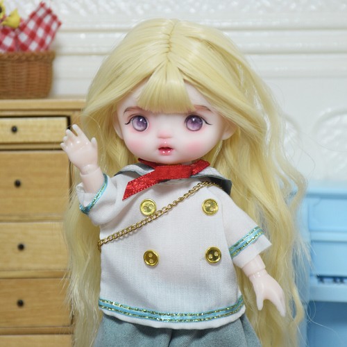 Mini 16cm Girl Doll Toy Cute Doll Removable Blonde Wig and Full Set Clothes Suit - 第 10/21 張圖片
