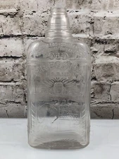 Old Mr Boston Whiskey Bottle Embossed Mr. Boston Empty Bottle 8.5" Cool