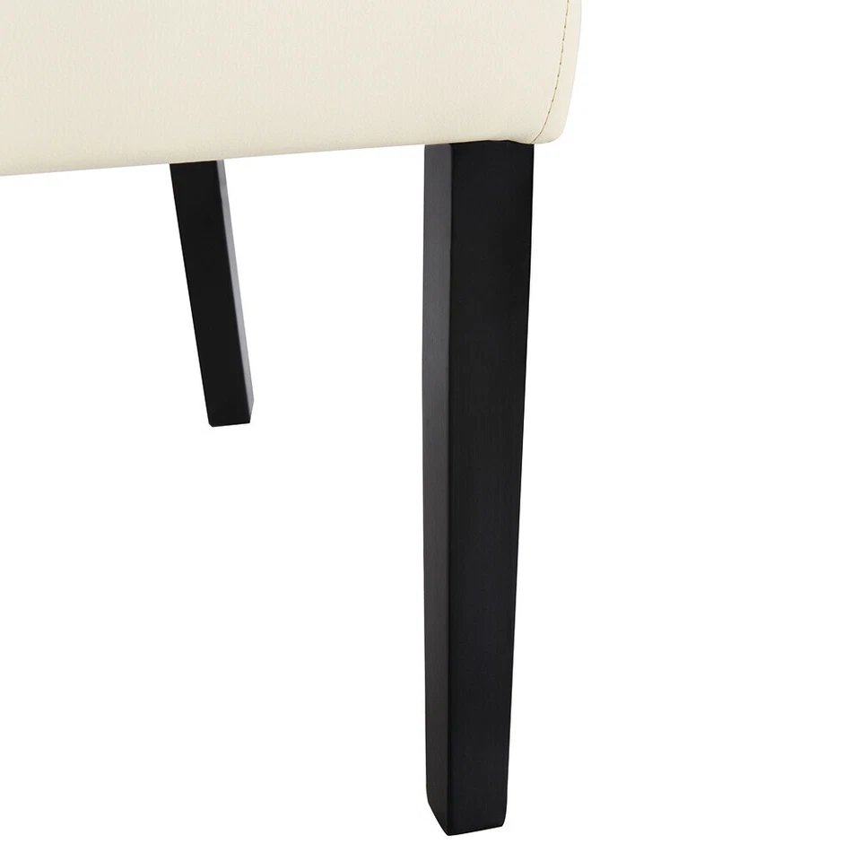 Pair of Faux Leather Dining Chairs Set Buttoned High Back Seat Kitchen Stools UK - Image 4 of 4