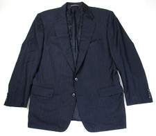 Ermenegildo Zegna Mens Cashmere Wool Blend Pinstripe Suit Jacket Blazer Sz 46 R