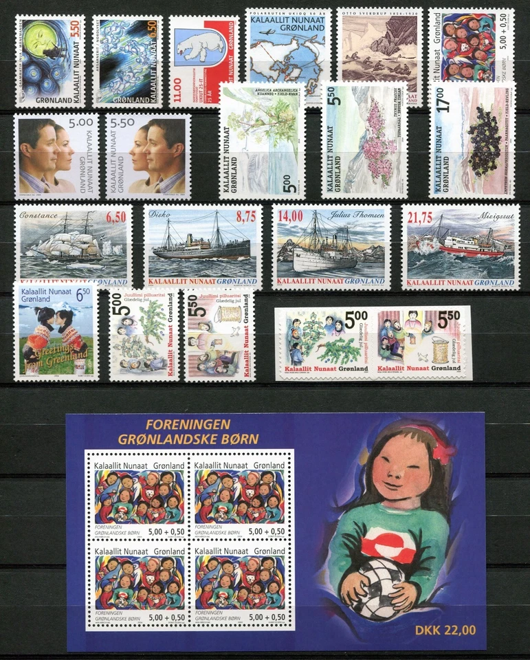Greenland Year Set 2004 MNH Complete with Ships Bears 4x Blocks & Self-Adhesives - Image 2 of 3