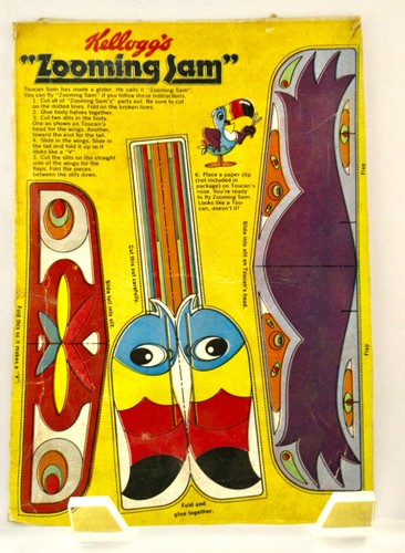 Vintage Kellogg's "Zooming Sam" Pappausschnitt aus Müslischachtel