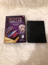Wonder Wallet Amazing Slim Thin Wonder RFID Wallets As Seen on TV -Black Leather