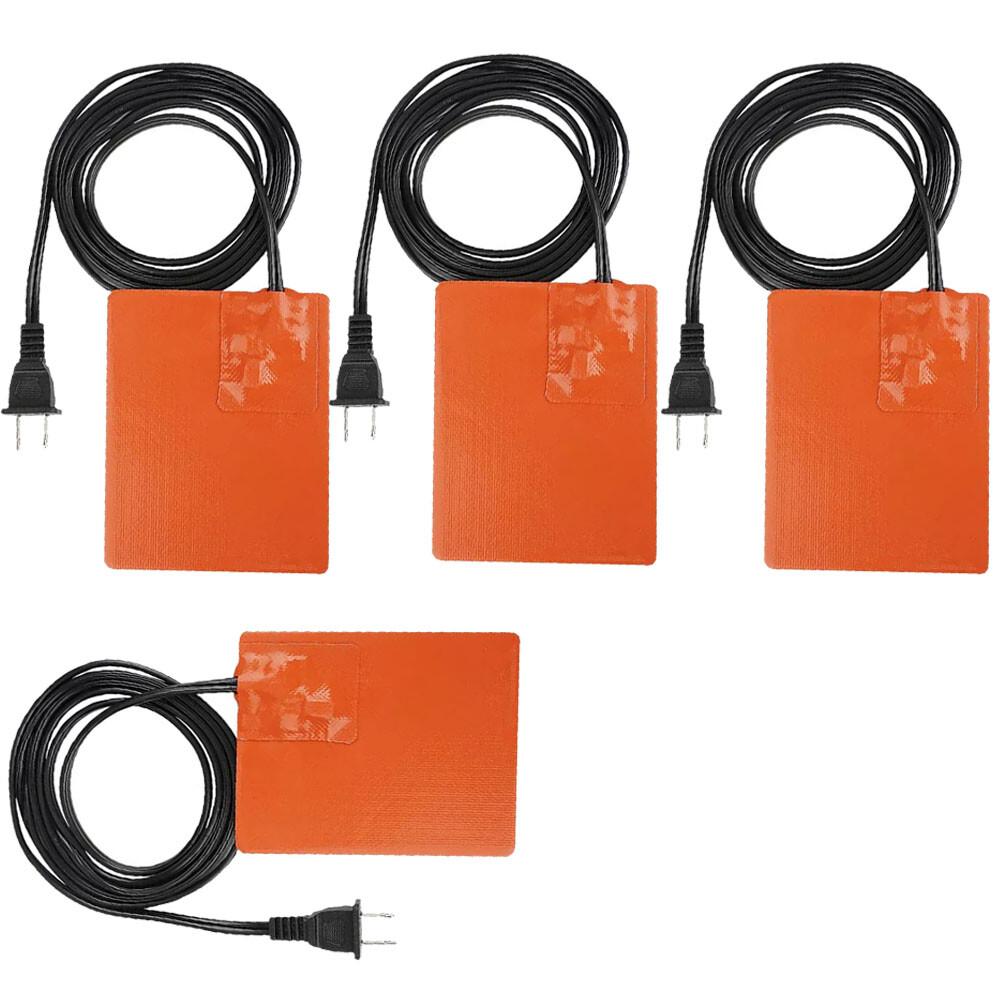 4X 120W 120V Car Engine Oil Pan Sump Tank Heater Plate Plug Silicone Heating Pad