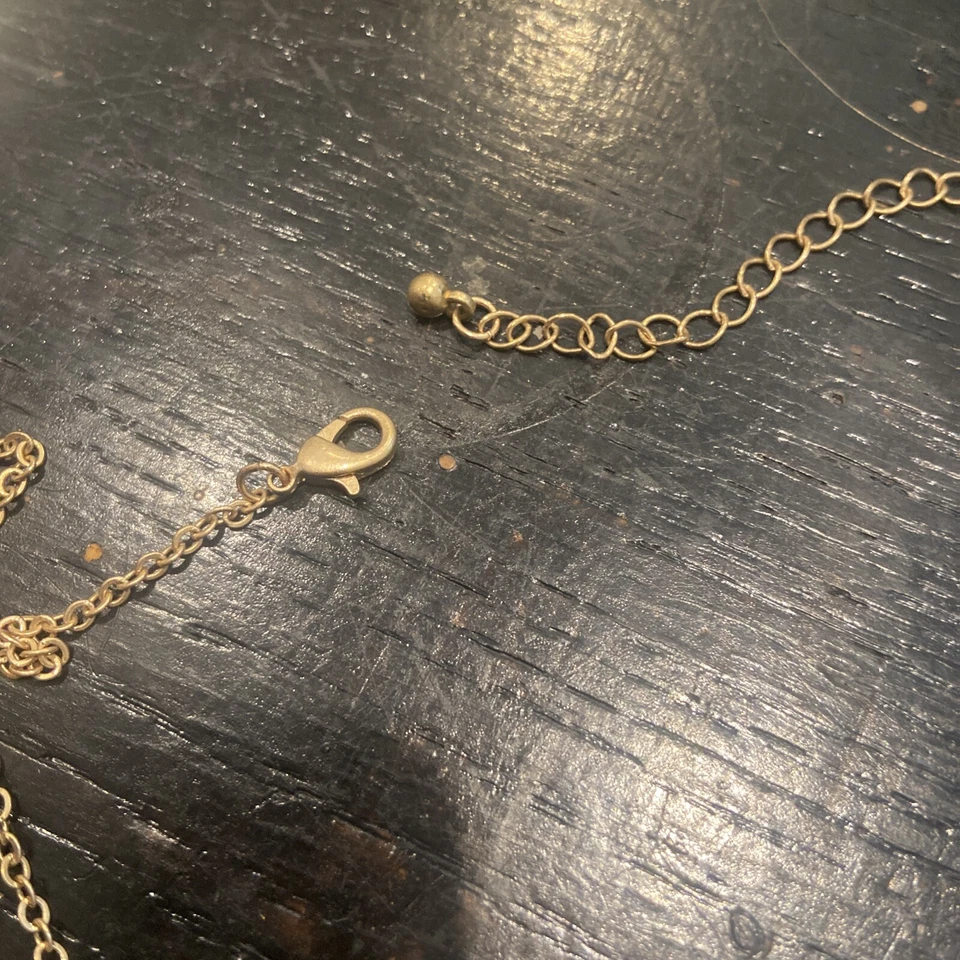 "Collar de moda tono dorado pedrería 17-20"" ajustable". Declaración Foto 4 de 4