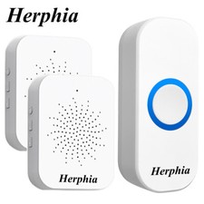 Wireless Doorbell USB Plug in Play Waterproof Door Bell Kit LED Flash 20 Chimes