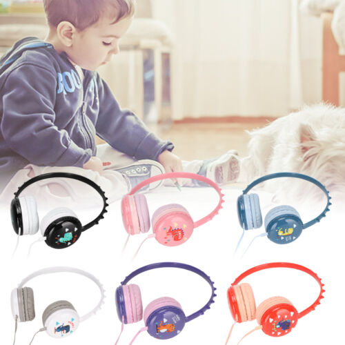 Kids Wired Headphone 3.5mm Jack Stereo Adjustable Headband Cute Child Dinosa - Picture 6 of 41