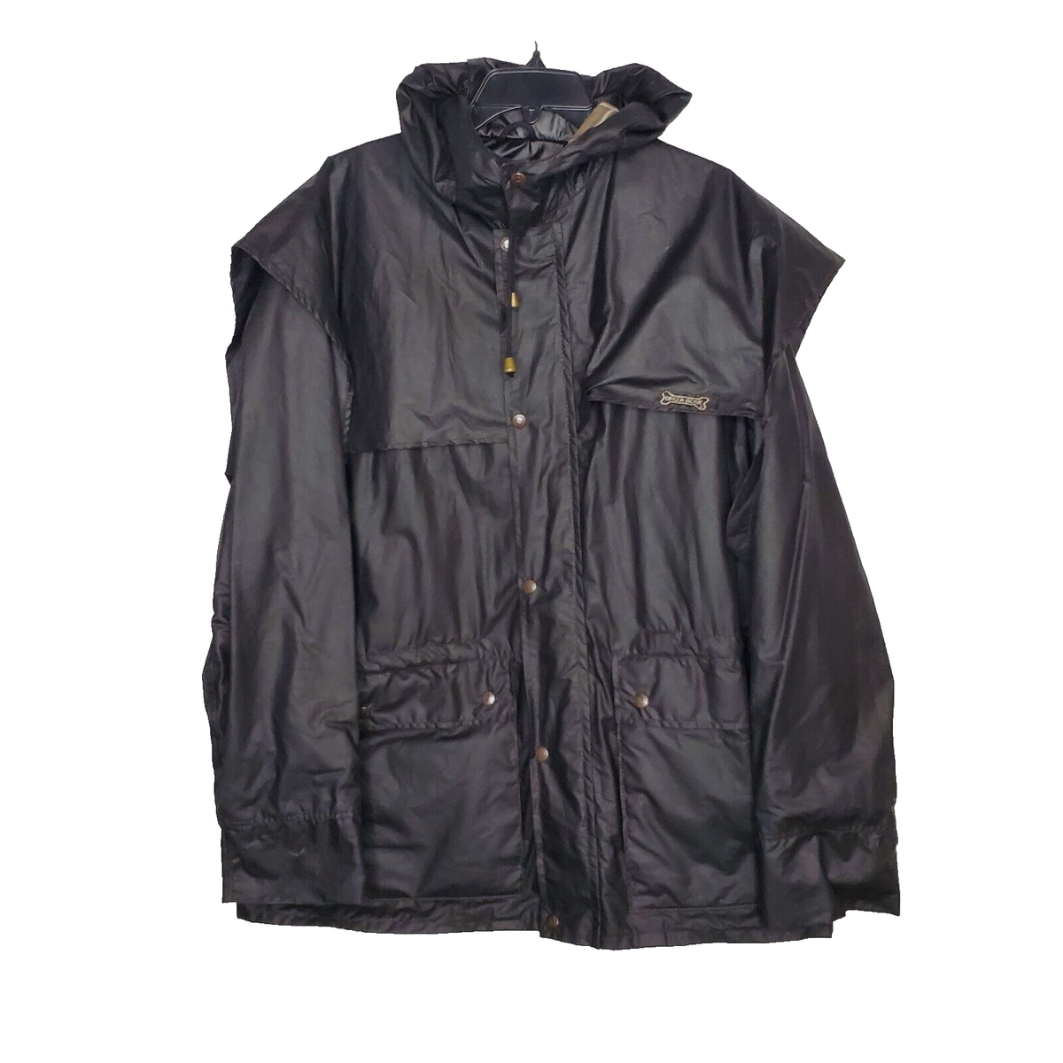 Driza-Bone Black Bushman Waterproof Lined Field Coat Hooded