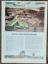 1956 General Motors Vintage Print Ad Euclid Division Mesabi Ore Heavy Equipment