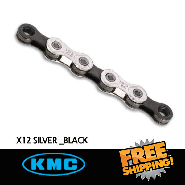 KMC X12 Chain Road Bike MTB 12s 120L Silver/Black Fit SRAM Shimano 12 speed  bike - Main Image