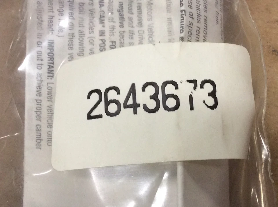 NEW NAPA 264-3673 Alignment Caster Camber Bolt Kit - Image 3 of 4