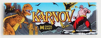 Karnov Marquee FRIDGE MAGNET (1.5 x 4.5 inches) arcade video game header