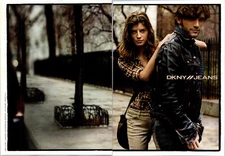 2004 • DKNY JEANS  2 Page print ad • Y2K Fashion Sexy people models ADV-91