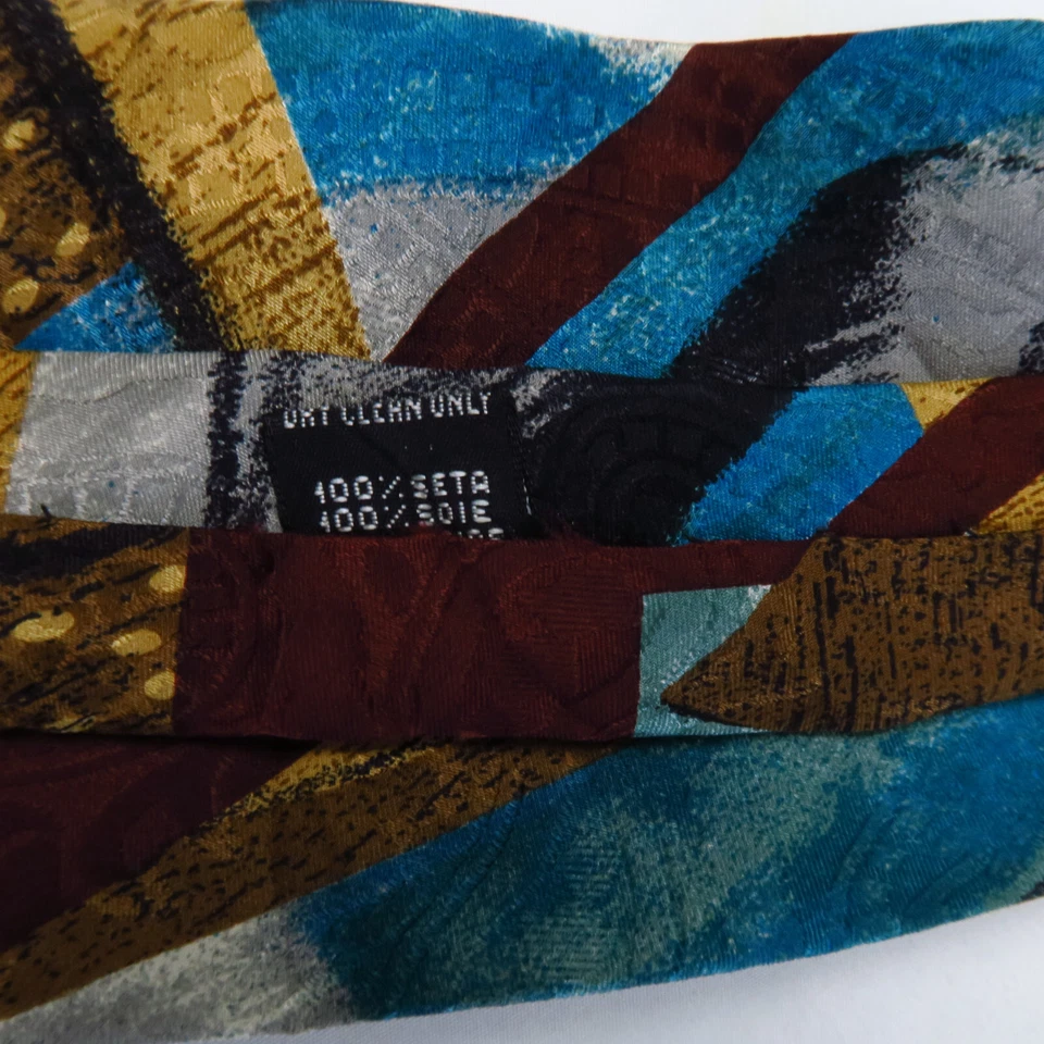 Corbata colorida compuesta abstracta vintage Stefano Milano 57x3,75 colorida audaz Foto 4 de 4