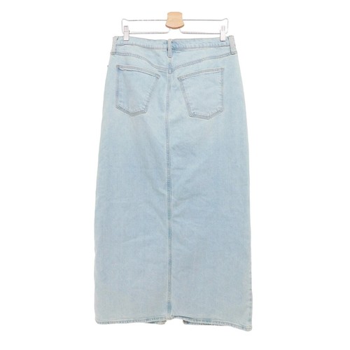 NWT Universal Thread Women's Denim Slit Straight & Pencil Skirt Light Blue SZ 12 - Picture 2 of 5