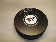 Tyler Gaudet Signed Arizona Coyotes Hockey Puck Autographed 1A