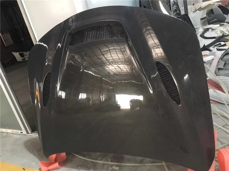 Para Alfa Romeo Giulia 2017-2020 capó delantero de carbono real capó cubierta del motor embellecedor Foto 2 de 4