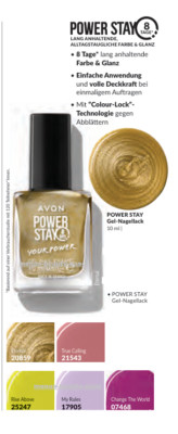 Avon POWER STAY 8 Tage  Gel Nagellack  Rise Above Lime farbig  Stiletto Style