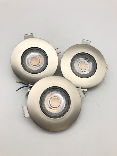 B.K.Licht LED Einbaustrahler Set, dimmbar, schwenkbar, Matt-Nickel, 90x24mm