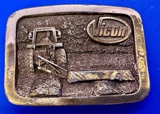 Vicon Disk Mower Tractor Vintage Promotional Belt Buckle by Premium Specialties