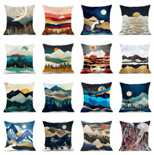 Mountain Outdoor Decorative Throw Pillow Covers Abstract Landscape Cushion Case