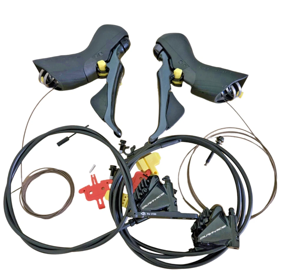 SHIMANO Dura-Ace ST-9120 2x11s L+R Shift Hydraulic Disc Brake Levers & calipers - Image 2 of 4