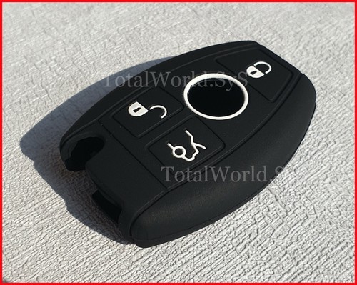 Silicone Key Case Cover for Mercedes E,S after 2000 ☆ 3 Buttons ☆ BLACK - Picture 3 of 6
