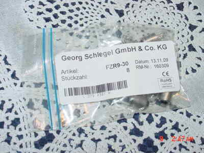 Georg Schlegel GmbH, & Co. KG Package of Eight Bulbs, Artikel FZR9-30, NEW!