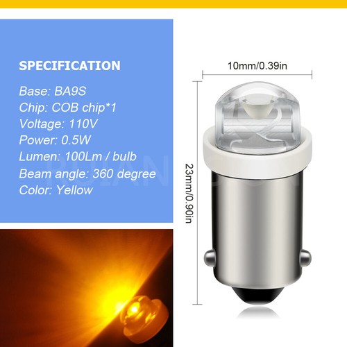 BA9S LED Bulb Chandelier Garden Lamp6-220V White/WarmWhite/Yellow/Red/Blue/Green - Picture 4 of 13