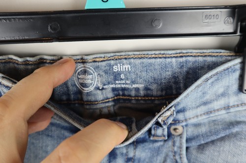Wonder Nation Boys Blue Jeans Slim Size 6 Medium Wash Distressed. #0184 - Picture 6 of 10