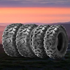 Full Set 4 25x8-12 25x10-12 ATV Tires 6Ply UTV All Terrain Replacement Tubeless