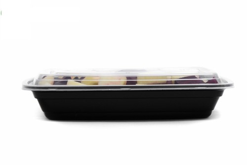 50 Pack - 28 Oz. Black Meal Prep Microwavable Food Containers with Lids - Picture 6 of 10