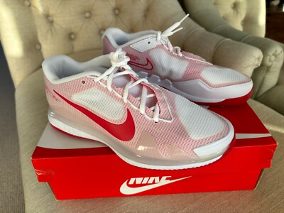 Nike Zoom Vapor Pro All Court Tennis trainers Men UK7 White Red