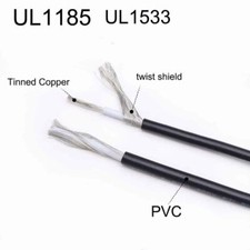 UL1185 Shield Cable 22 24 26 28 awg Audio Signal Wire Copper Core Stranded Black