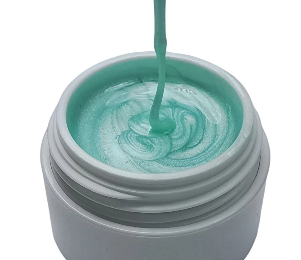 Exklusives UV Farbgel Mint Green metallic Pastell 5ml Grün Gel Nr.55 Fullcover - Bild 3 von 4