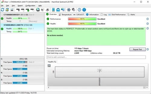 Seagate Expansion Portable 4 TB External Hard Disk Drive HDD SRD0NF1 100% Health