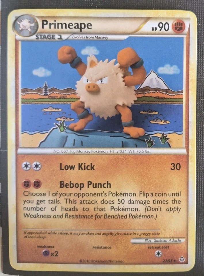 PRIMEAPE 22/95 Rare HGSS Unleashed Pokemon NM