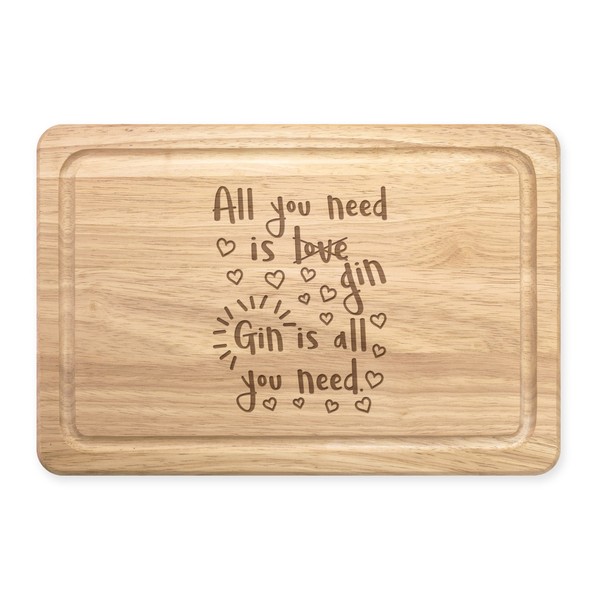 "Gin Is \" All You Need Rechteckig Holz Schneidebrett - Lustig Tonic"-image