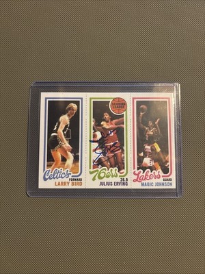 1980 Topps Triple Larry Bird Julius Erving Magic Johnson Card