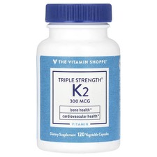 2 X The Vitamin Shoppe, Triple Strength Vitamin K2, 300 mcg, 120 Vegetable Capsu