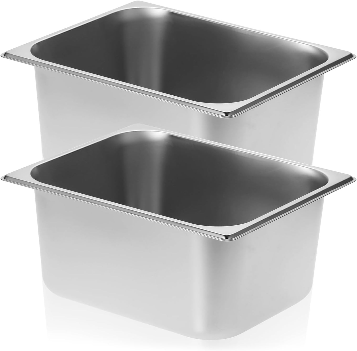 Set 2 Secchielli Ghiaccio Moderni Acciaio Inox Design per Casa - 1