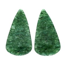 Natural Green Aventurine Pair 14.2x25.5x4 mm Pear Polished Gemstone LS76-04790