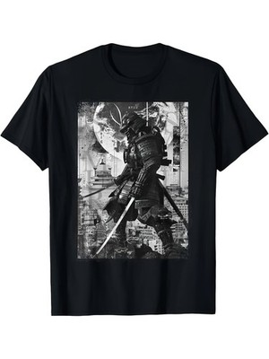 Vintage Samurai Graphic T-Shirt Urban Streetwear Japanese Warrior Tee