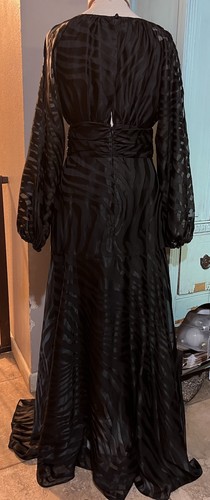 Nuevo con etiquetas Vestido Maxi de Fiesta Anthropology’Hutch Cebra Burnout Talla 2 Mangas Recortadas - Imagen 6 de 16