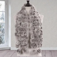 Women Winter Warm Real Rabbit Fur Scarf Hot Sale Natural Rabbit Fur Muffler 2025