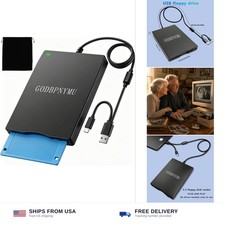 Portable USB Floppy Disk Drive 3.5-inch External Plug Play Windows Mac Linux